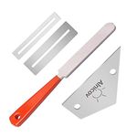 Alnicov Guitar Polish Tools Set, 1Pcs Guitar Fret Crowning File with 1Pcs Guitar Fret Rocker and 2Pcs Fingerboard Protectors for Acoustic Guitar, Electric Guitar, Luthier