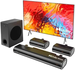 Hiwill 5.1CH Soundbar for TV, Dolby Atmos Surround Sound System, 2 Rear Speakers Wired, 380W Peak Power, Home Theater Audio, Sound Bar with Subwoofer, HDMI eARC/ARC/Opt/BT, HiElite A51