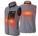 PROSmart Heated Vest Polar Fleece Lightweight Waistcoat with USB Battery Pack for Men and Women (Unisex)(Gray, M)