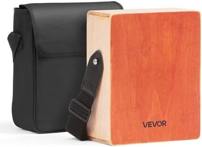 VEVOR Cajon Box Drum, with Internal Guitar Strings, Lightweight Wooden Percussion Box, Portable Birch Wood Drum with Travel Bag, Adjustable Strap, for Beginners and Professionals, 230 x 100 x 280 mm