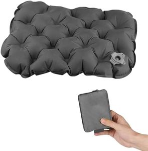 Inflatable Travel Cushion – Portable Seat Cushion for Long Sitting, Camping & Stadium – Lightweight, Foldable & Comfortable Air Seat Pad for Airplane, Car & Office (Dark Grey)