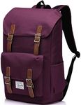 Women Backpack,Vaschy Vintage Water Resistant Drawstring Travel Laptop Backpack for School, Work Fits 15.6inch Laptop Casual Daypack Burgundy