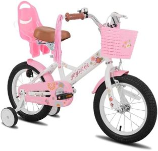 JOYSTAR Kids Bike Little Daisy 16 Inch Girls Bike with Training Wheels Doll Bike Seat Basket & Streamers Princess Kids Bicycle for Girls Toddler of 4-7 Years Toddler Girl Bikes White