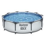 Bestway Steel Pro Max | Round Frame Swimming Pool with Filter Pump, Above Ground Frame Pools, Grey, 10’