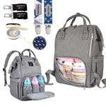 Dodo Babies Diaper Bag – Baby Changing Backpack with Pacifier Clips and Case – Baby Change Rucksack with Multiple Compartments – Waterproof Nappy Bag – Stylish and Modern Design