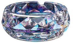 Uotyle Ashtray 4.53" Dia Glass Ashtray for Cigarettes Multicolour Crystal Glass Ashtray For Indoor Outdoor