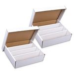 (2) Premium 3200 Count Storage Box 4 Row Monster - 200 Pound Test Strength - Trading Card Cardboard Box For Football, Basketball, Baseball & Gaming Cards - 2 Box - MADE IN THE USA…