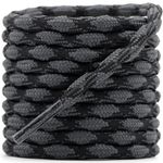 DELELE 2 Pair Round Wave Shape Non Slip Heavy Duty and Durable Outdoor Climbing Shoelaces Hiking Shoe Laces Shoestrings, 19 Dark Gray&black, 39 inch (100CM)