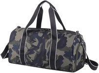 Kids Overnight Duffle Bag Girls Boys Sports Gym Bag with Shoe Compartment Wet Pocket Camouflage travel bag, 1ArmyGreen, Standard