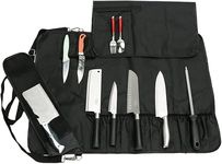 YWYHHM Chef Knife Roll Bag, 17 Slots Chef Knife Bag, Knife Case for Kitchen Camping Knife, Heavy Duty Utility Knife Storage Tote with Shoulder Strap, Tool Gifts Gadgets for Men