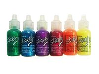 Stickles Ranger Glitter Glue Bundle ''Rainbow 2'' - Six .5 fl oz Bottles - Rhubarb Red, Orange Slice, Yellow, Green, Enchanted Blue, and Lavender