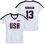 Icon Sports USWNT Player T Shirt – Girls’ Official U.S. Women’s National Soccer Team Association USA Flag Football Tee Top, Alex Morgan_white, X-Large