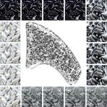 zetpo 80 pcs Cat Claw Covers | Cat Nail Caps | with Adhesives and Applicators (XS, Black, Silver, Silver Glitter, White)