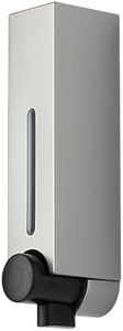 SHCJ Premium Soap Dispenser Silver, 250ml, 1 Chamber, Manual, Wall Mounted, Nail, Nail-free, Non-Drip, Reusable, Shampoo Container, Foam Pump, Kitchen, Table-top, Bathroom (1F02047056)