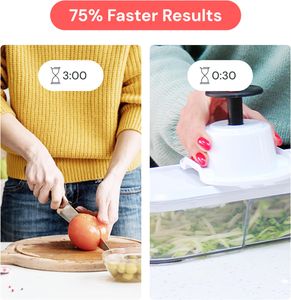 6-in-1 Vegetable Chopper – White Multi-Function Food Dicer Slicer