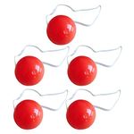 NUOBESTY Clown Nose Red Nose with Led Light Dress-up Props Stage Props for Christmas Halloween Party 5pcs