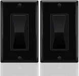 Black Dimmer Light Switch,Greencycle 2PK Single Pole/3 Way Dim Switch for Dimmable 150W LED CFL Light,600W Halogen and Incandescent,15A 120V,Neutral Wire Not Required,Residential/Commercial,ETL Listed