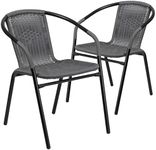 EMMA + OLIVER 2 Pack Gray Rattan In