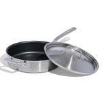 Made In Cookware - 3.5 Quart Non Stick Saute Pan with Lid - 5 Ply Stainless Clad - Professional Cookware - Made in Italy - Induction Compatible