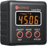 Neoteck Digital Angle Finder Digital Angle Gauge with LCD Backlight Protractor IP54 Waterproof Inclinometer Level Box for Bevel Angle of Miter Saw Automobile Test and Repair and Woodworking - Black