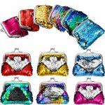 Frienda Sequin Coin Purses Reversible Sequin Mini Wallets Pouches Colorful Sequins Bags for Women Party Favor