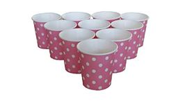 Hippity Hop Polka Dot Party Paper Cups Disposable Paper Cups and glasss for Birthday Decoration, Theme,Valentine,Wedding,Bachelorette,Bachelors Party tablewear Cutlery Light Pink (Pack of 10)