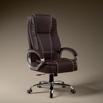 Green Soul Vienna | Leatherette Office Chair | Ergonomic Executive Boss Chair with Spacious Cushioned Seat | Heavy Duty Metal Base | High Back | 3 Years Warranty (Brown)