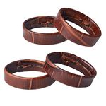 WOCCI 20mm Leather Watch Strap Keeper, Holder Loop, Retainer Rings for Watch Band (Brown)