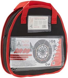 AUTO LABEL. Juego de 2 Cadenas de nieve metálicas SAFE GRIP con eslabón 9mm Homologadas TUV GS ONORM, Talla 95