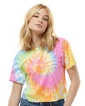 Tie-Dyed Ladies' Cropped T-Shirt, Eternity, Medium