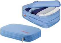 BeeNesting Compression Packing Cubes 2 set for travel carry on Small Luggage Organizer Bags with Double-Sided(M+M 9L/9L, Light blue)