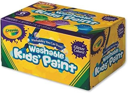 CRAYOLA 54-2400 Washable Glitter Paint; Art Tools; 6 ct.; Great for Classroom Projects 2-Ounce