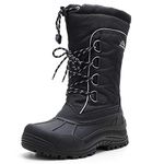 ALEADER Men's Winter Waterproof Insulated Shell Warm Inner Comfortable Outdoor Snow Boots, Black/Lace, 8