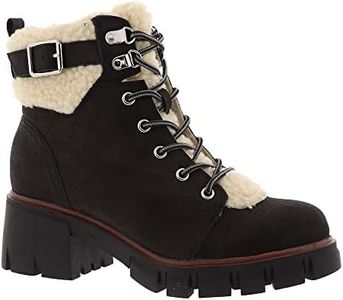 Mia Womens Coen Faux Suede Combat & Lace-up Boots Black 8.5 Medium (B,M)