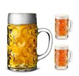 Chabrias Ltd German Beer Stein Glass 2 Pint Classic Beer Tankards + 2 Free Mini Shot Tankard