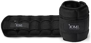 DMI Adjustable Wrist or Ankle Weights, 5 Removable Sand Pockets for Weight Adjustment, for Men & Women, Walking Weights, Adjustable Length, Max Weight of 10lbs, 2 X 5lbs