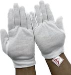 Aone Cotton Premium Hand Gloves 12 Pairs Anti-Smear/Fingerprint for Quality Check & Scratch-free Handling for Jewellery Showroom/Processing, Watch Boutique, Diamond/Gemstone/Crystal Processing, Driver