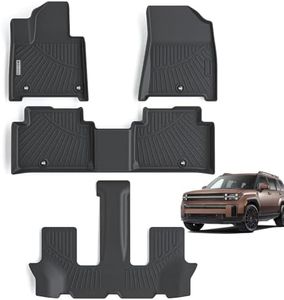 WAYIDSS Floor Mats for 2024 All-New Hyundai Santa FE,TPE All Weather Protection 1st & 2nd & 3rd Row Car Floor Liners Odorless Anti-Slip Mats Accessories-Black