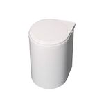 Emuca - Waste bin for cabinet door, recycling bin, 13 L bin with automatic opening lid and fastening to door, plastic, white