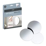 Anika 60130 Pack of 3 Self Adhesive Round Mirrors 15cm / Versatile and Functional / Easy to Install / Sleek and Modern