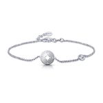 Amberta Women 925 Sterling Silver Travel Bracelet: Compass Charm Bracelet