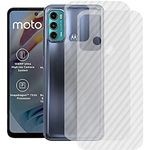 Ctel Moto G60 Back Screen Protector, 3D Back Skin Carbon Fiber Ultra-Thin Protective Film (2 Packs) Transparent Back Cover with Dry & Wet Wipes