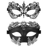 Oidea Couples Masquerade Mask: Shiny Rhinestones Filigree Metal Masquerade Mask Party Prom Ball Venetian Mardi Gras Mask