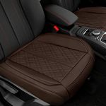 2 Pack Car Seat Cover for Front Car Seat Bottom,Luxury PU Leather Seat Cushion Protector Auto Interior Seat Cover Without Backrest,Full Wrapping Edge Works with Sedan SUV Pickup Minivan (Brown)