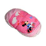 Disney Baby Tales Baby Bed with Thick Mattress, Mosquito Net with Zip Closure & Neck Pillow, Baby Bedding for New Born, 3M+, Disney Print, Baby Sleeping Bed of 78x45x40cm Size (Pink - Minnie Mouse Balloon)