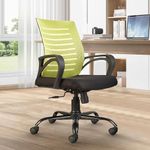 CELLBELL Desire C104 Mesh Mid Back Ergonomic Office Chair/Study Chair/Revolving Chair/Computer Chair for Work from Home Metal Base Seat Height Adjustable Chair (Pistachio Green)