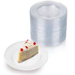 Prestee 100 Clear Plastic Plates, 6.25" Clear Plastic Dessert Plates, Round Party Appetizer Plates Disposable, Small Plastic Plates, Clear Plates for Party, Small Cake Plates for Weddings & Holidays