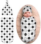 Baseball Black and White Newborn Swaddle Blankets Baby Stuff Soft Swaddle Sack Swaddling Blanket with Beanie Sets Gifts for Infant Boys Girls