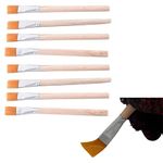 8 Pcs 11mm Wide Solder Flux Brushes Chip Paint Round Wooden Handle Glue Brush Nylon Brush Head Small Paint Brush Set for Cleaning or Soldering Flux