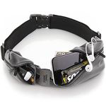 Water-Resistant Reflecive Running Belt for Women and Men with 2 Pockets Running Waist Belt to Store Your Keys, Money Safe. Phone Holder for Running Fits Most Phones. No Bounce Running Fanny Pack,